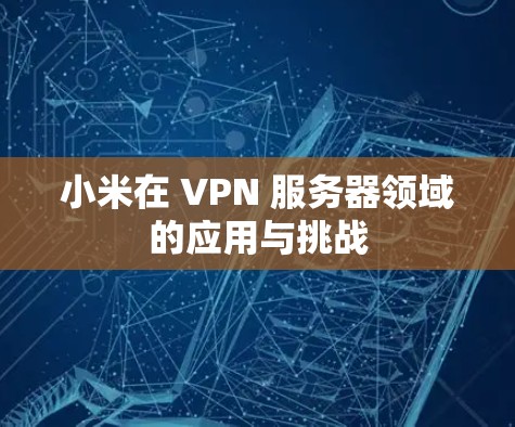小米在 VPN 服务器领域的应用与挑战