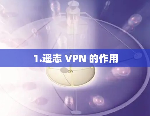 1.遥志 VPN 的作用
