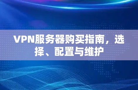 VPN服务器购买指南，选择、配置与维护