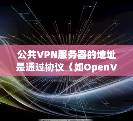 公共VPN服务器的地址是通过协议（如OpenVPN、VPN协议等）自动分配的，具体地址取决于服务器包和协议的配置。以下是一些常见的配置方式和建议
