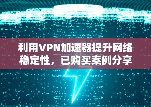 利用VPN加速器提升网络稳定性，已购买案例分享