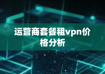 运营商套餐租vpn价格分析 运营商套餐租vpn价格分析