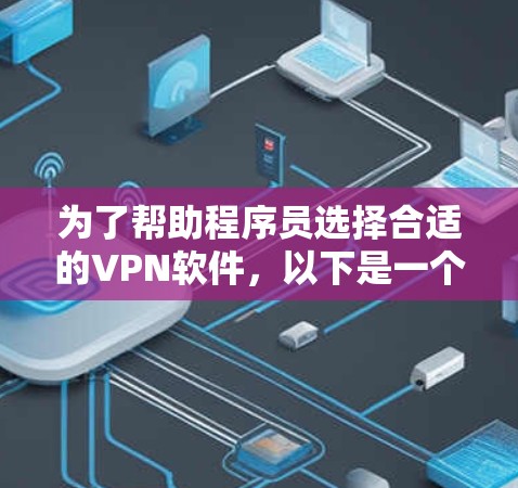 为了帮助程序员选择合适的VPN软件,以下是一个综合考虑的因素和推荐方案