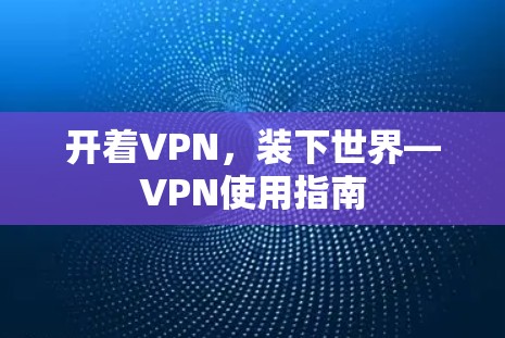 开着VPN,装下世界—VPN使用指南 开着VPN,装下世界—VPN使用指南