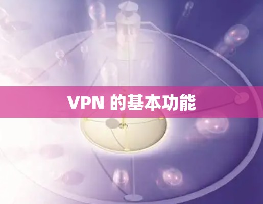 VPN 的基本功能 VPN 的基本功能