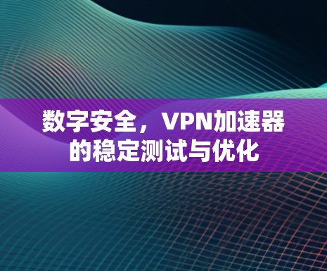 数字安全,VPN加速器的稳定测试与优化 数字安全,VPN加速器的稳定测试与优化