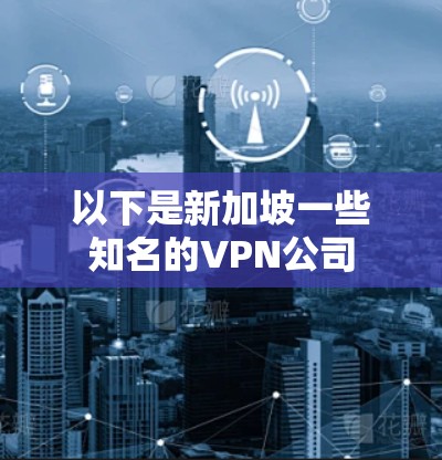 以下是新加坡一些知名的VPN公司