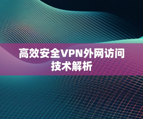 高效安全VPN外网访问技术解析